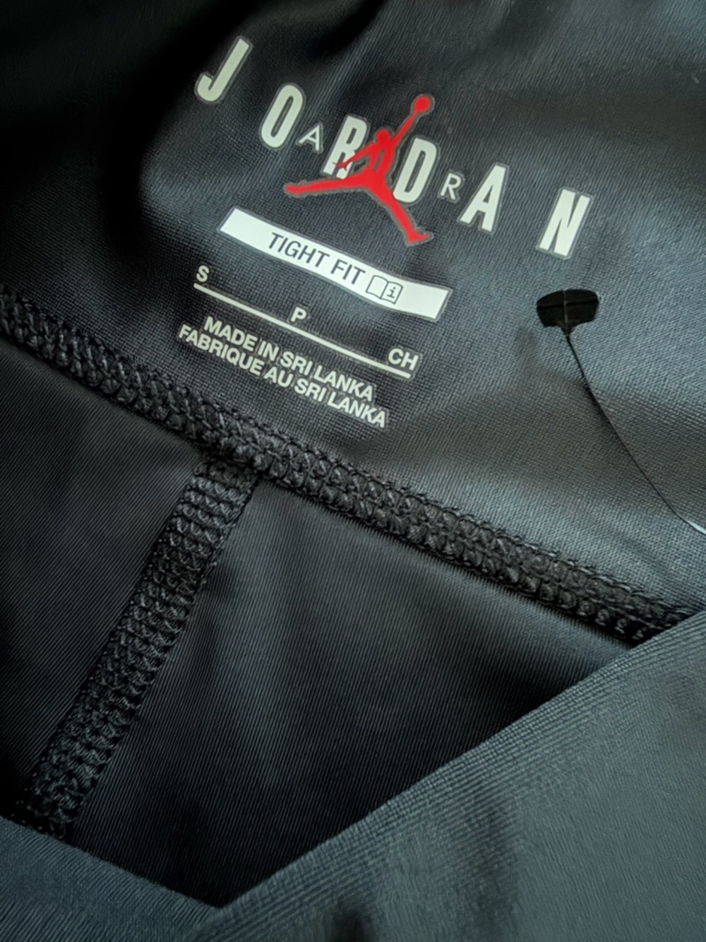 Jordan Black Bike Shorts with Red Contrast Stitching - Picture 8 of 8